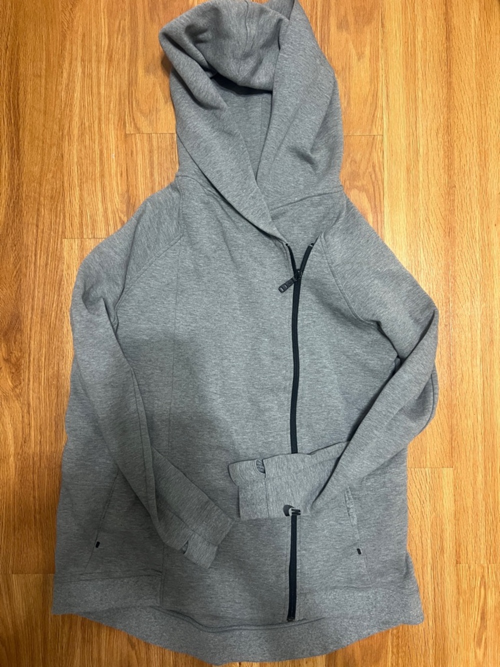 Gray Hooded Zip Sweatshirt size large